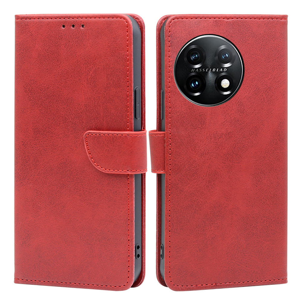 Shockproof Cell Phone Case for OnePlus 11 5G Calf Texture Stand Wallet Anti-scratch PU Leather Phone Cover Shockproof Cell Phone Case for OnePlus 11 5G Calf Texture Stand Wallet Anti-scratch PU Leather Phone Cover